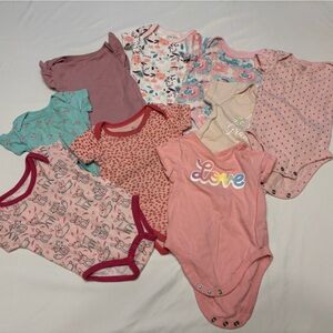 Bundle of baby girl One Pieces 3-6 month Set (9) tops